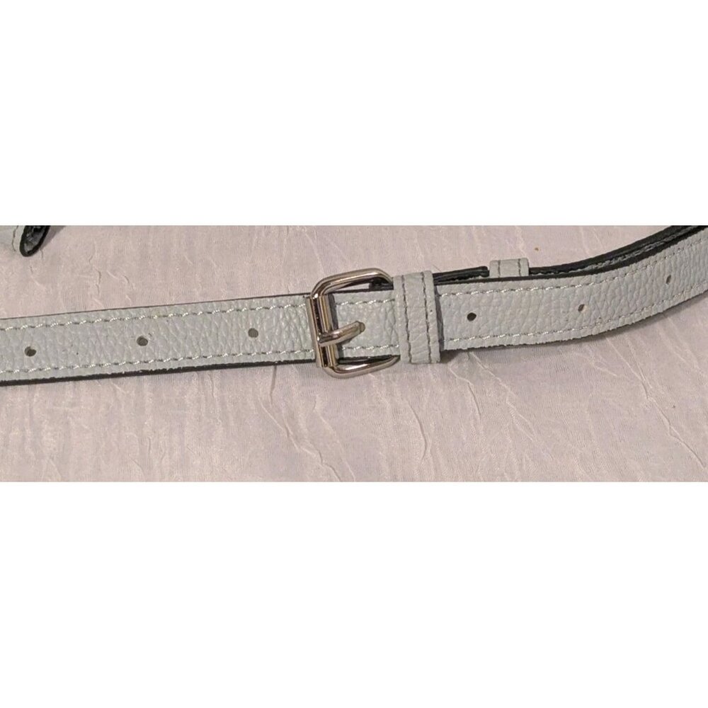 Steve Madden Crossbody Purse Attached Wallet Faux Leather Satchel Gray Pebbled - Picture 9 of 13